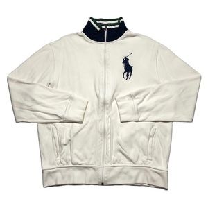 RARE Vintage Polo by Ralph Lauren Big Pony Logo Full Zip Track Jacket size Large
